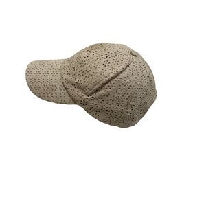 David and Young Tan Eyelet Baseball Cap Hat Adjustable One Size Womens Beachy